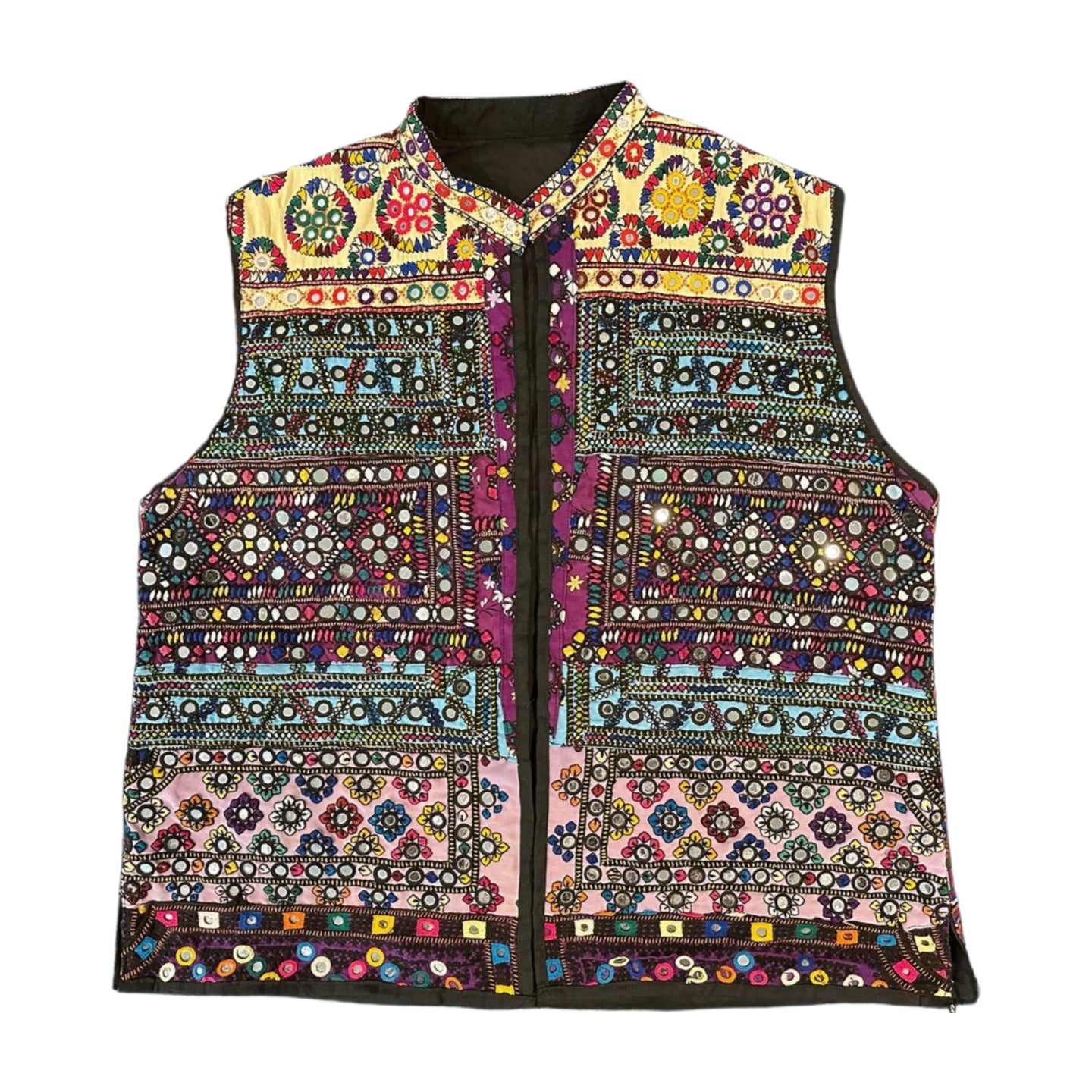Jor Kari block print vest (Zircon)