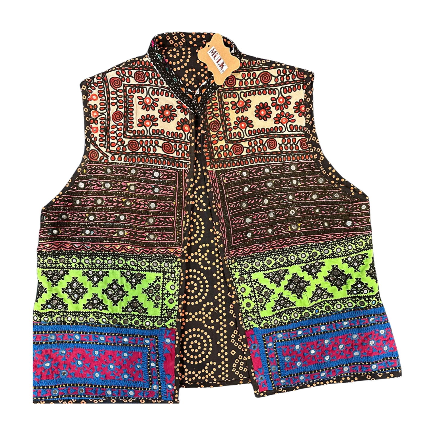 Jor Kari block print vest (Canary)