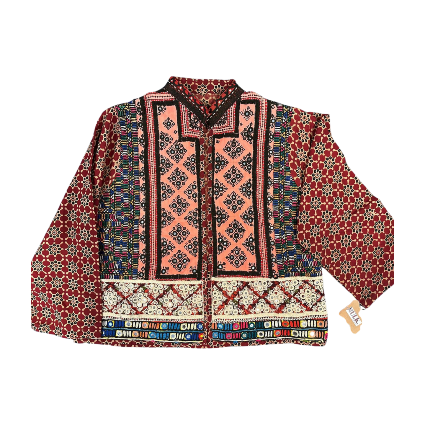 Jor Kari block print jacket (Ruby)