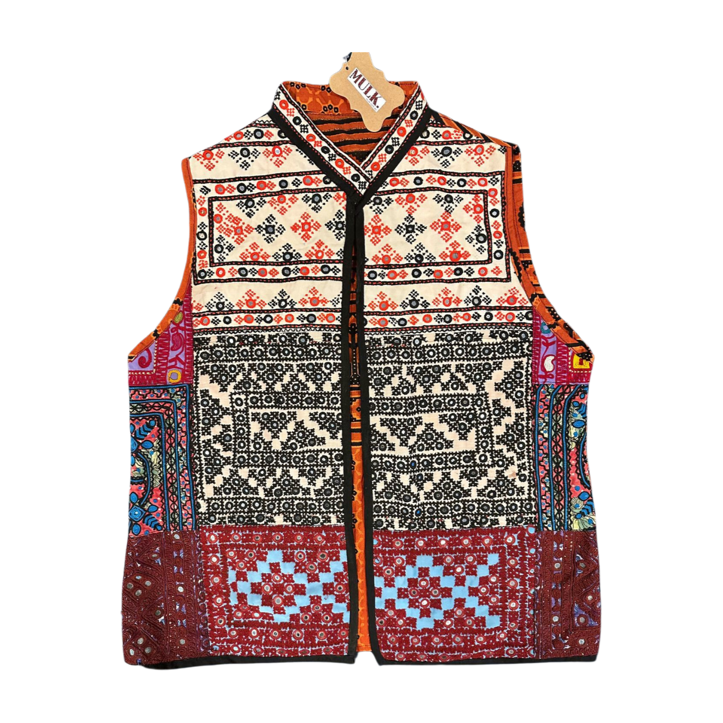 Jor Kari block print vest (Ruby)