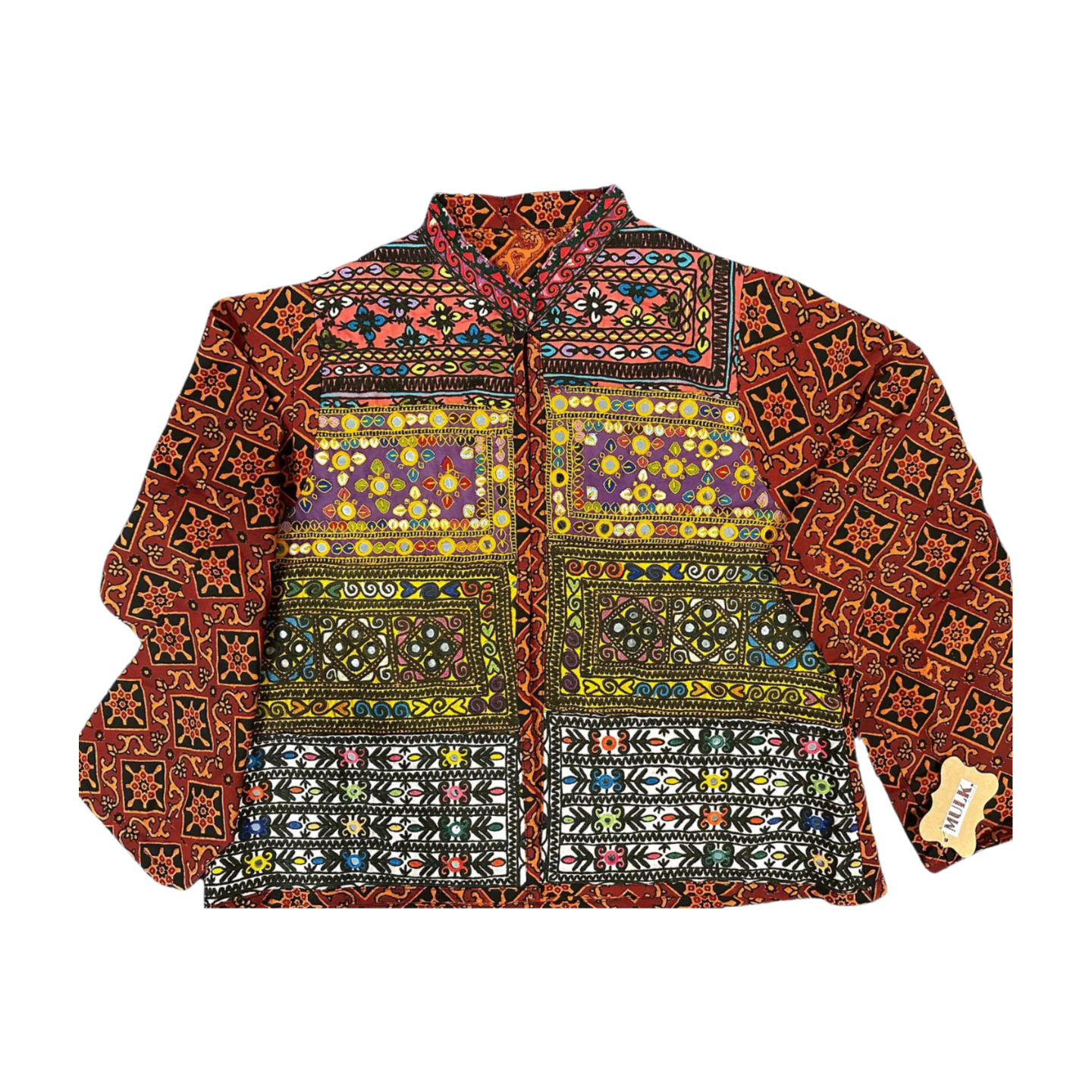 Jor Kari block print vest (Garnet)